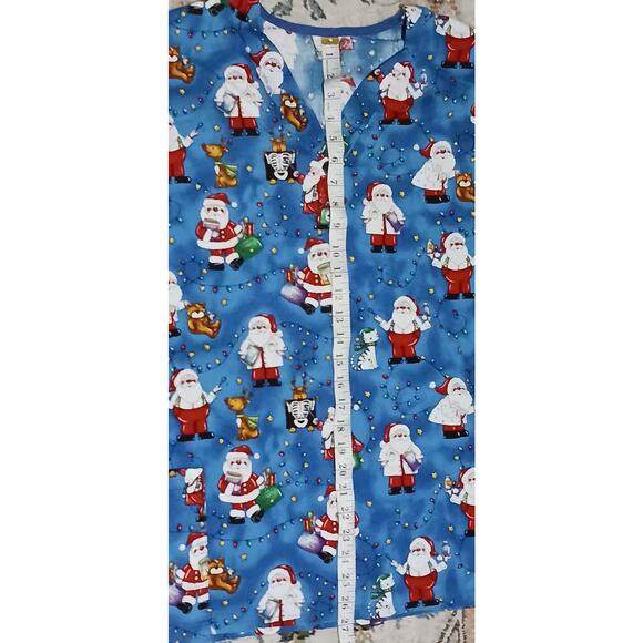 Fundamentally Cotton by White Swan Christmas Santa  Unisex Scrub XL-1X EUC - Picture 5 of 8